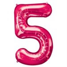 Large Pink 5 Balloon