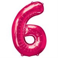Large Pink 6 Balloon