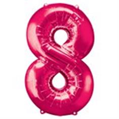 Large Pink 8 Balloon