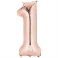 Large Rose Gold 1 Balloon