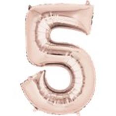 Large Rose Gold 5 Balloon