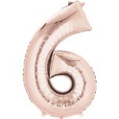 Large Rose Gold 6 Balloon