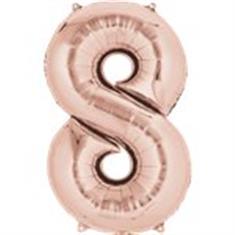 Large Rose Gold 8 Balloon